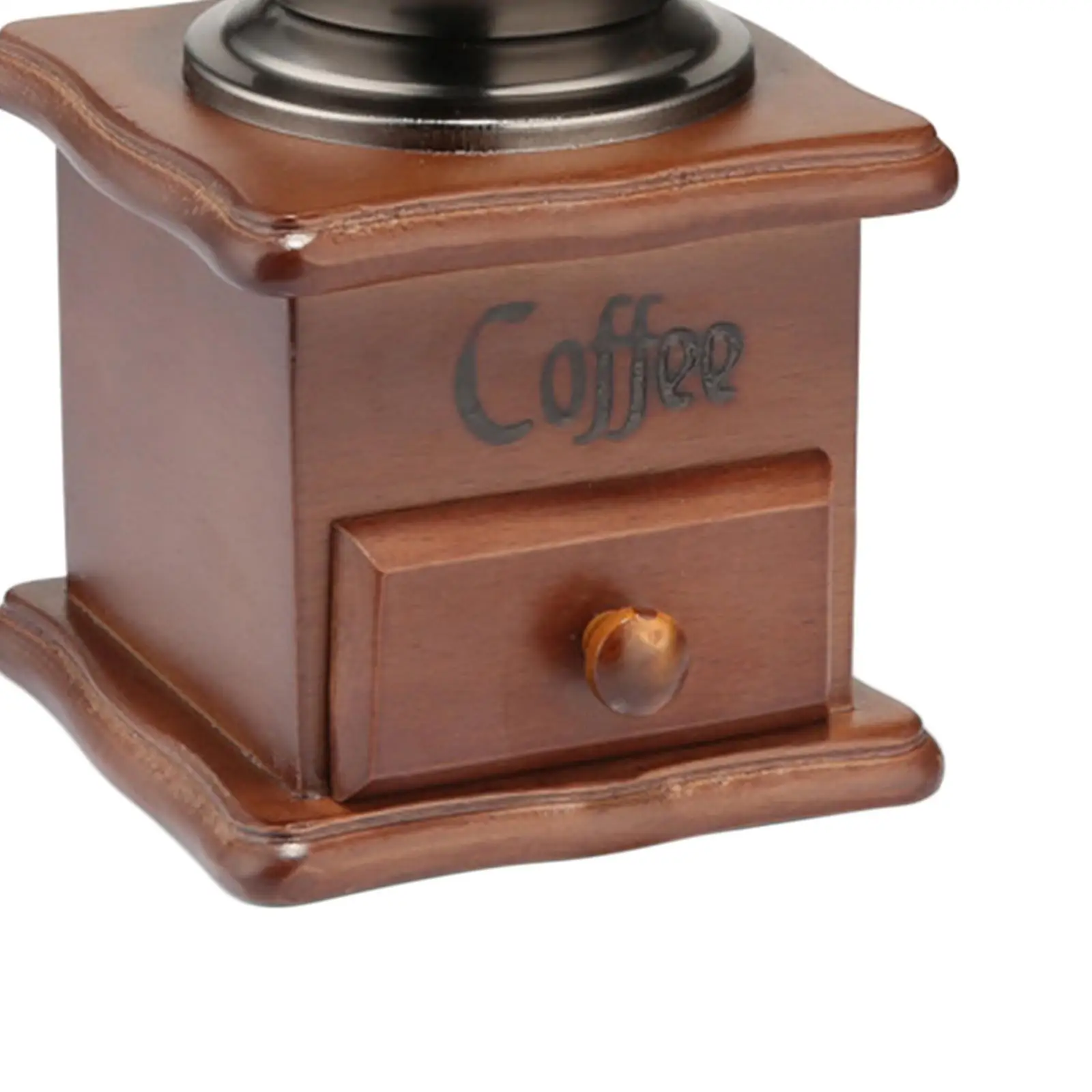 Molino de café con manivela y cajón, molinillo de mano de madera, molinillo de café con rodillo