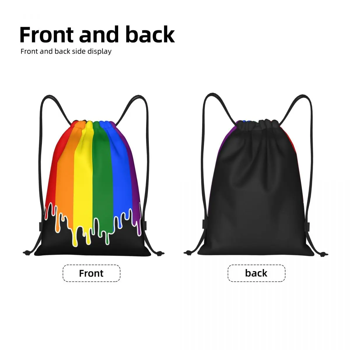 مخصص مثلي الجنس فخر العلم بالتنقيط تصميم الرباط على ظهره النساء الرجال الرياضة الصالة الرياضية Sackpack LGBT قوس قزح مثليه حقيبة تدريب كيس