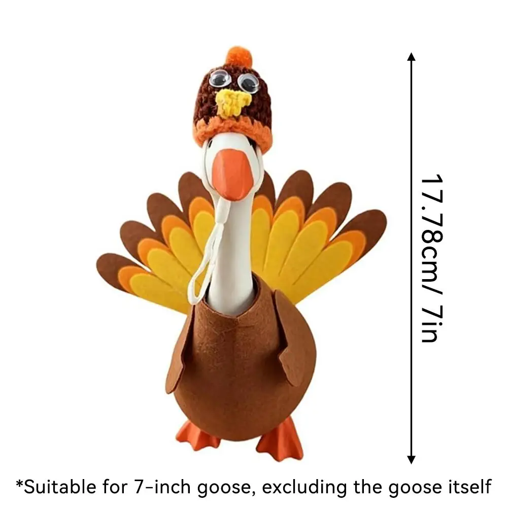 Haustierkleidung, 7-Zoll-Schreibtischgans, Thanksgiving-Outfits, Mini-Schreibtischgans, Thanksgiving-Kleidung, Truthahn-Kostüm, Dekoration für den Schreibtisch – Detail 8
