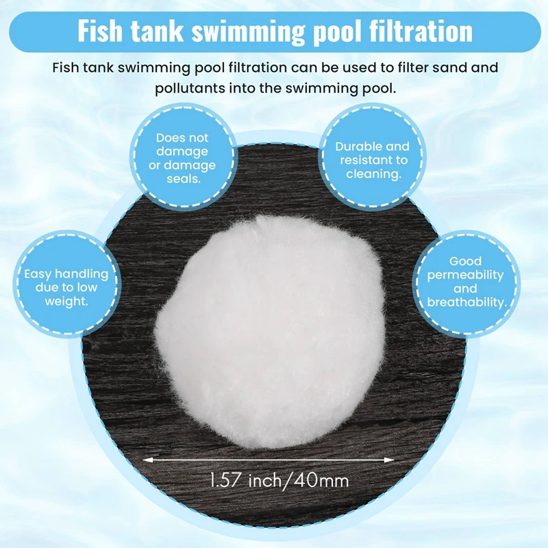 Swimming Pools Filter Balls Portable Wet Dry Cotton Canister Clean Fish Tank Filter Material Water Purification Fiber 200G