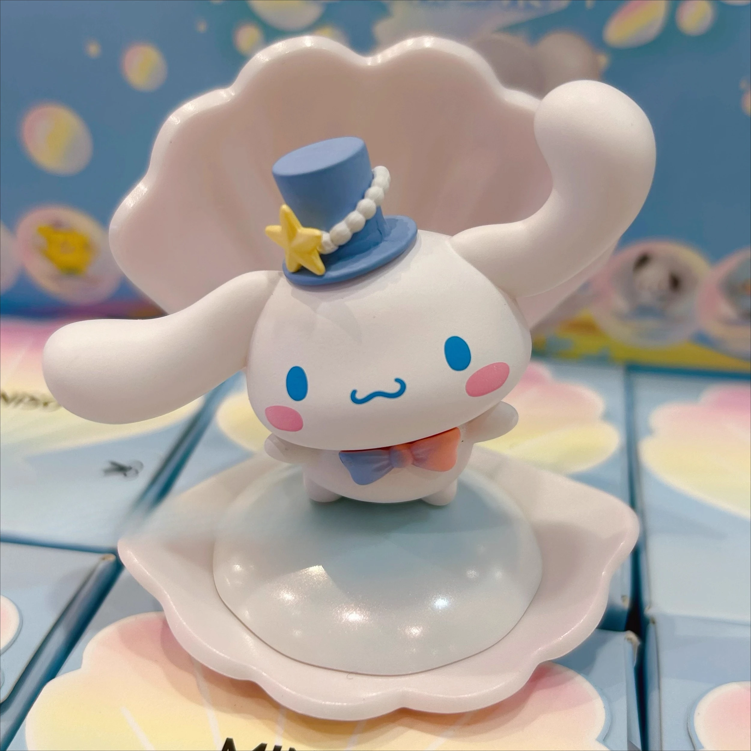 Rodzina Sanrio, gadżety z motywem niebieskiego morza, figurki w niespodziance, Kulomi, pieski Cynamon, Mero, pieski Tipaca, urocze ozdoby na biurko