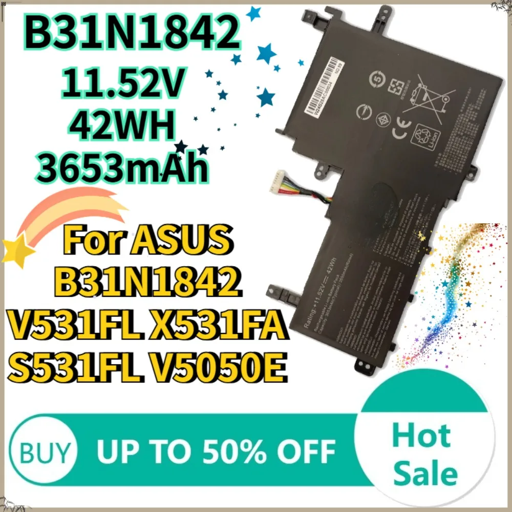 

Laptop battery For ASUS VivoBook 15 F513EA F513EP F513IA K513E KM513UA M513IA S513EA S531F S533UA X513EA X531FA X531FL B31N1842