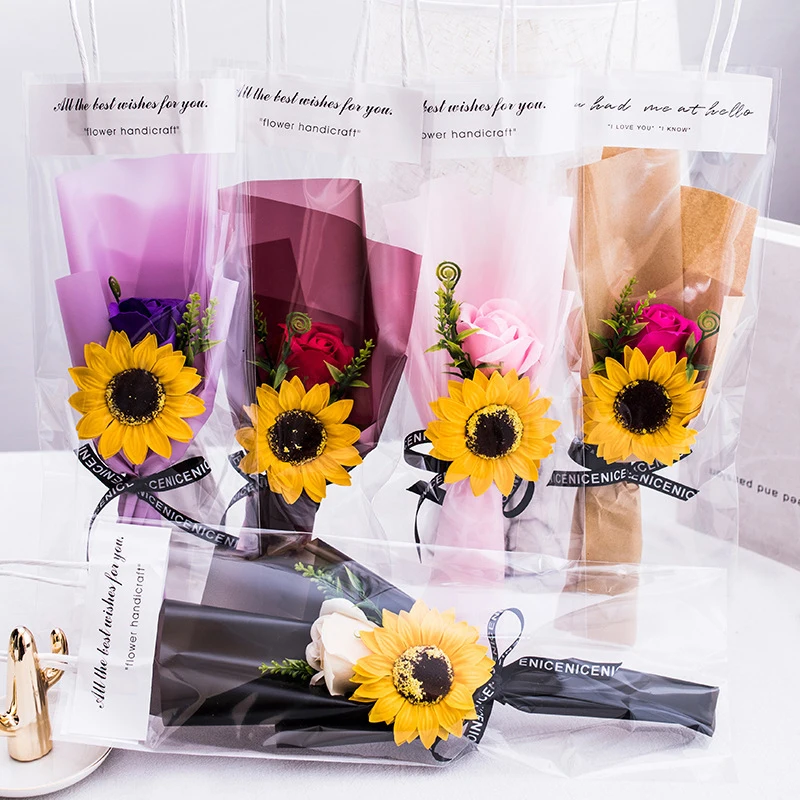 

5/10pcs Bouquet Artificial Soap Flower Gift Big Wedding Favor Gifts For Guests Fake Flower Bouquet Baby Shower Party Gift