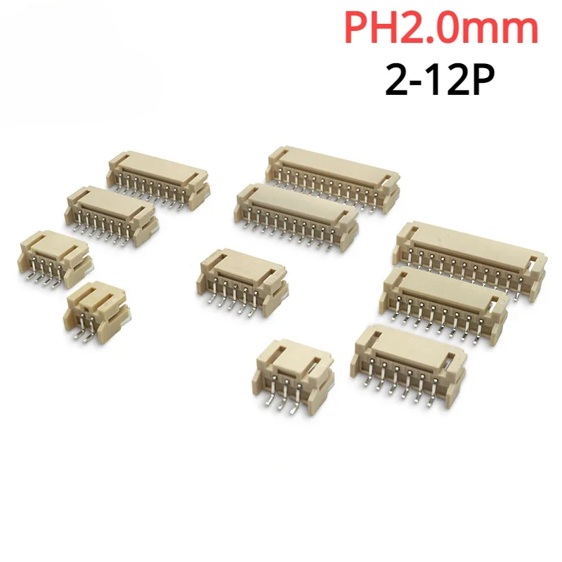 20Pcs Spacing 2.0mm Horizontal Patch Ph2.0mm Horizontal Patch 2P/3P/4P/5P/6P/7p-12p SMT Socket Connector Plug