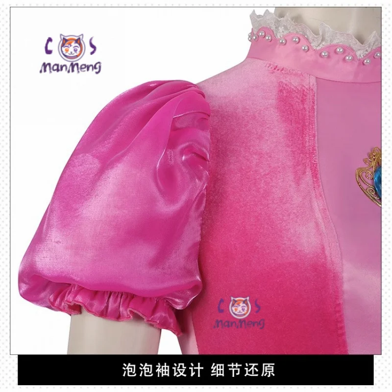 الأميرة الخوخ تأثيري حلي سوبر بروس زي الوردي لوليتا فستان الأميرة تاج أقراط قفازات هالوين عيد الميلاد فتاة هدية #4