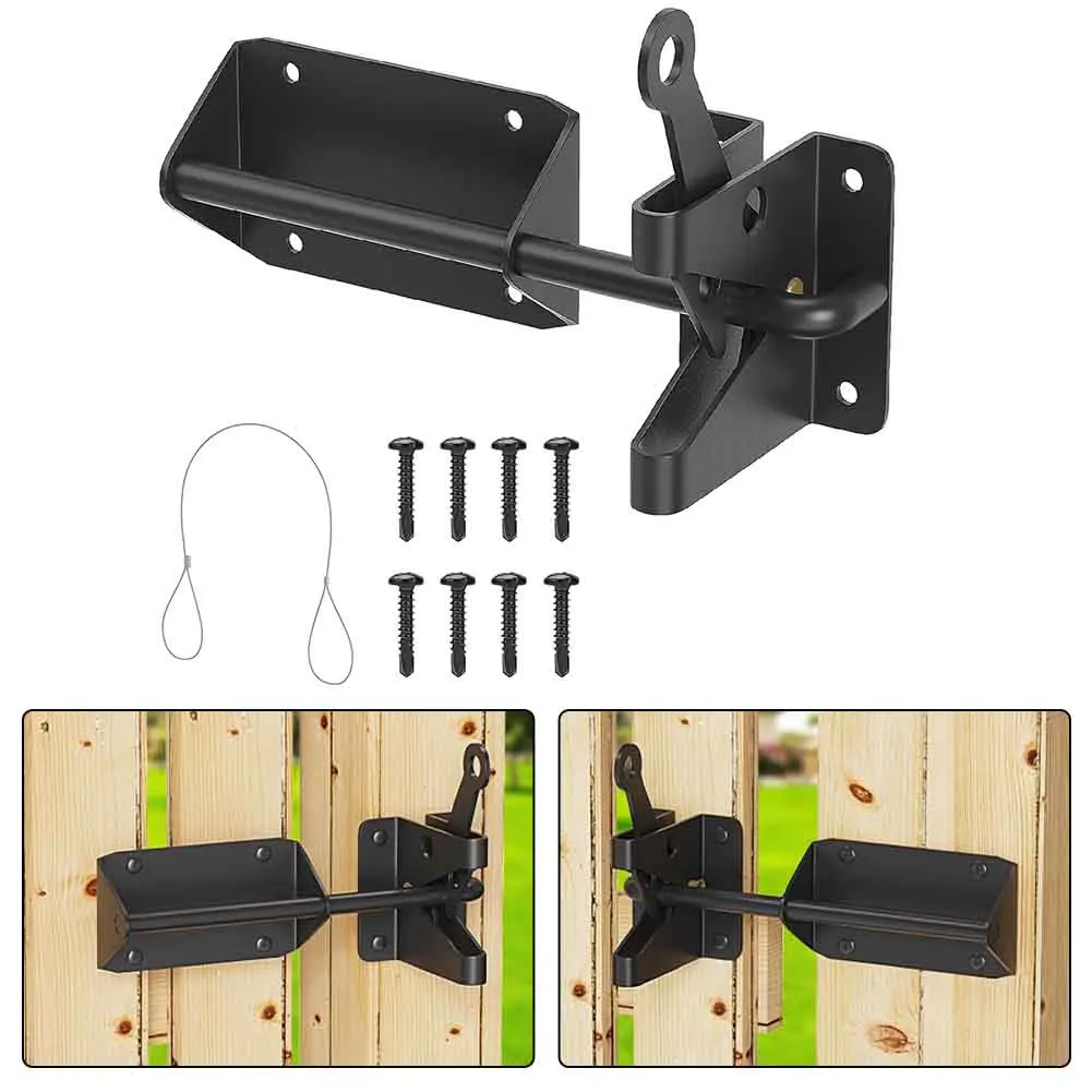 

Garden Gate Latch Automatic Gate Latch Outdoor Garden Versatile Compatibility Weather-resistant Carbon Steel Material