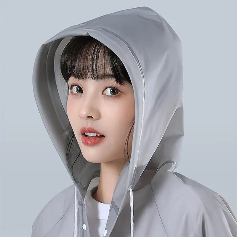 1PCS High Quality EVA Unisex Raincoat Thickened Waterproof Rain Coat Women Men Black Camping Waterproof Rainwear Suit