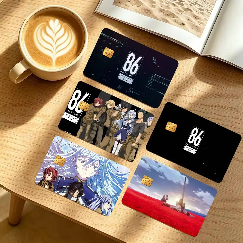 Anime 86 Eighty logo Six   Diy Credit Debit Card Sticker Party Sticker Decoration Waterproof Small Chip Card Skin Sticker
