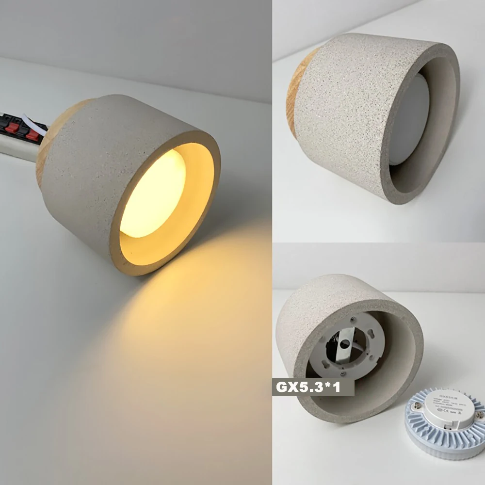 Wabi-sabi Cement Downlight Japan Beige Surface Led Down Light Yellow Cave Stone Ceiling Light for Home Corridor Decoration Lamp