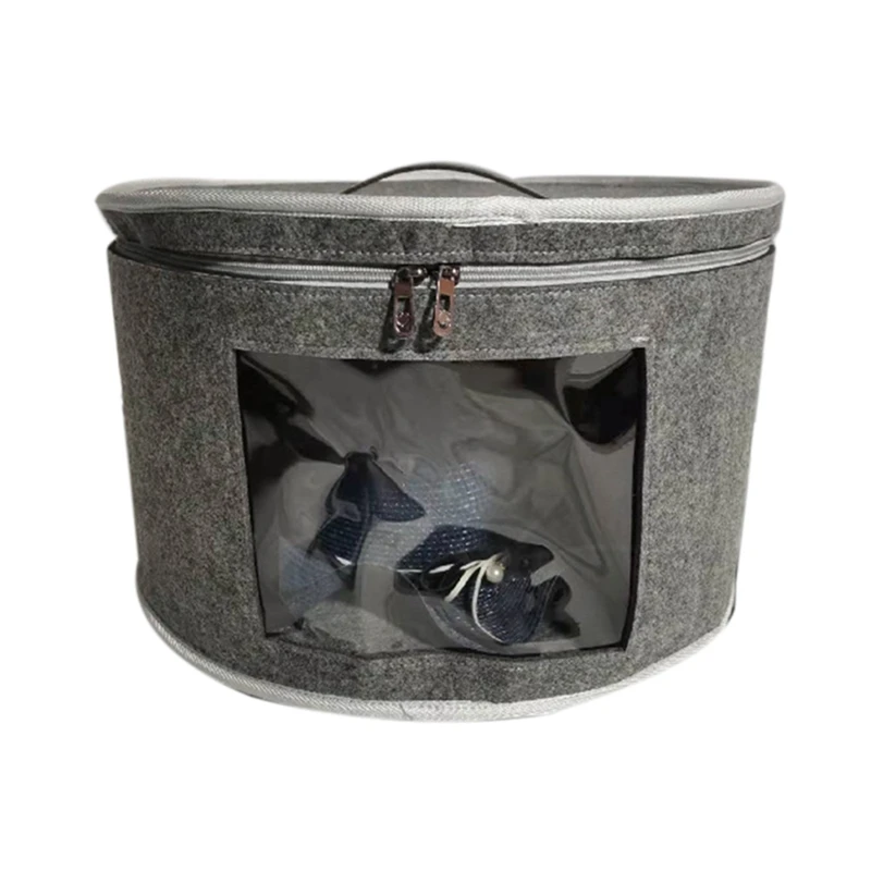 Hat Box Organizer Round Travel Hat Boxes Foldable Hat Storage Bag With Dustproof Lid Large Hat Storage Box Hat Boxes