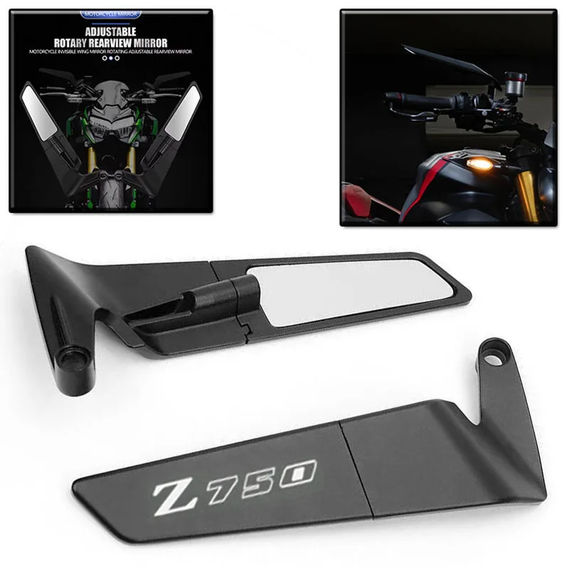 

FOR Kawasaki Z750 Z 750 Motorcycle Accessories Mirror Stealth Rearview CNC aluminium Mirrors