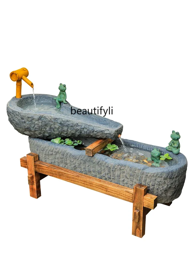 

Courtyard Terrace Garden Flowing Water Ornaments Outdoor Circulating Water Decoration Fish Pond Landscaping