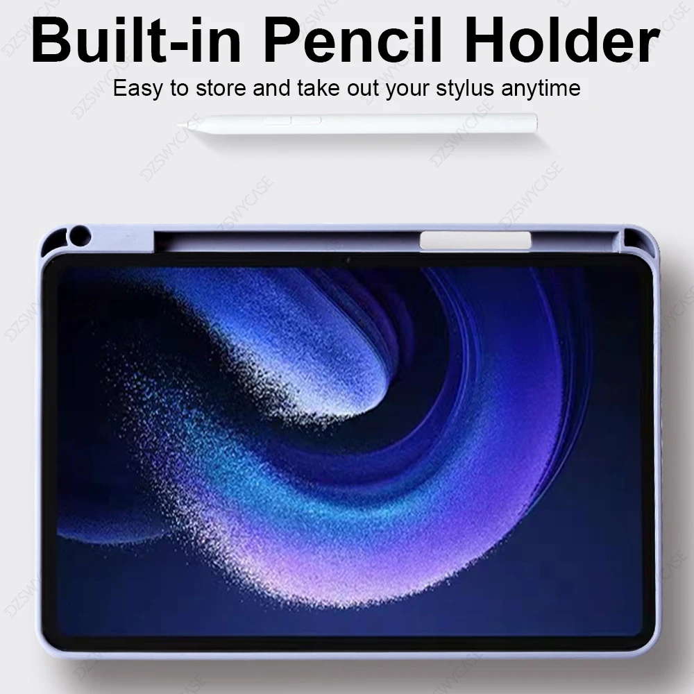 Case for Xiaomi 6/6 Pro 11inch, Mi Pad 7 8 Pro 11.2 inch Transparent Case with Pencil Holder Folding Stand Awake / Sleep Cover - view 6