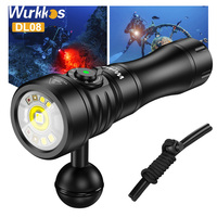 Wurkkos DL08 Powerful 3600lm Flashlight 21700 Rechargeable Diving Light with Rotary Magnetic Switch 6500K Underwater Torch IP68