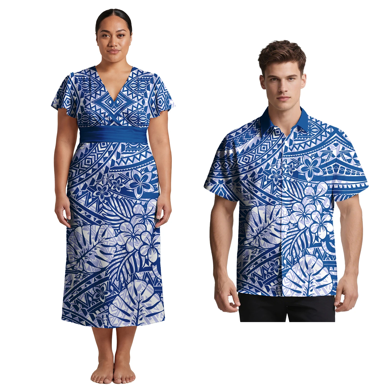 

Высококачественная одежда для влюбленных: гавайские платья для женщин и модные рубашки для мужчин в самоанском стиле, полинезийские племенные парные наряды.