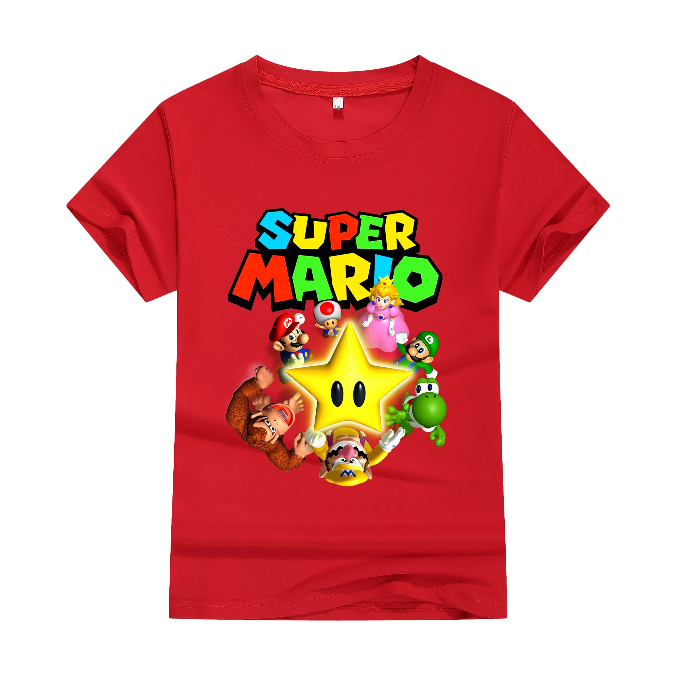 2024 Zomer Super Mario Bros T-Shirt Korte Mouw Hiphop Cool Ademend Casual Volwassen Kinderen Tiener Identieke Katoen Casual T-Shirt