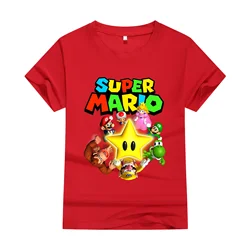 2024 Summer Super Mario Bros T-Shirt Short Sleeve Hip Hop Cool Breathable Casual Adult Kids Teen Identical Cotton Casual T-Shirt