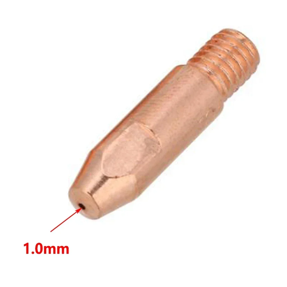 0.8/1.0/1.2mm Copper Contact Tip M6 For 24KD MIG/MAG Welding Torch  2.8cm/1.1inch Made Of Red Copper, High Temperature Re