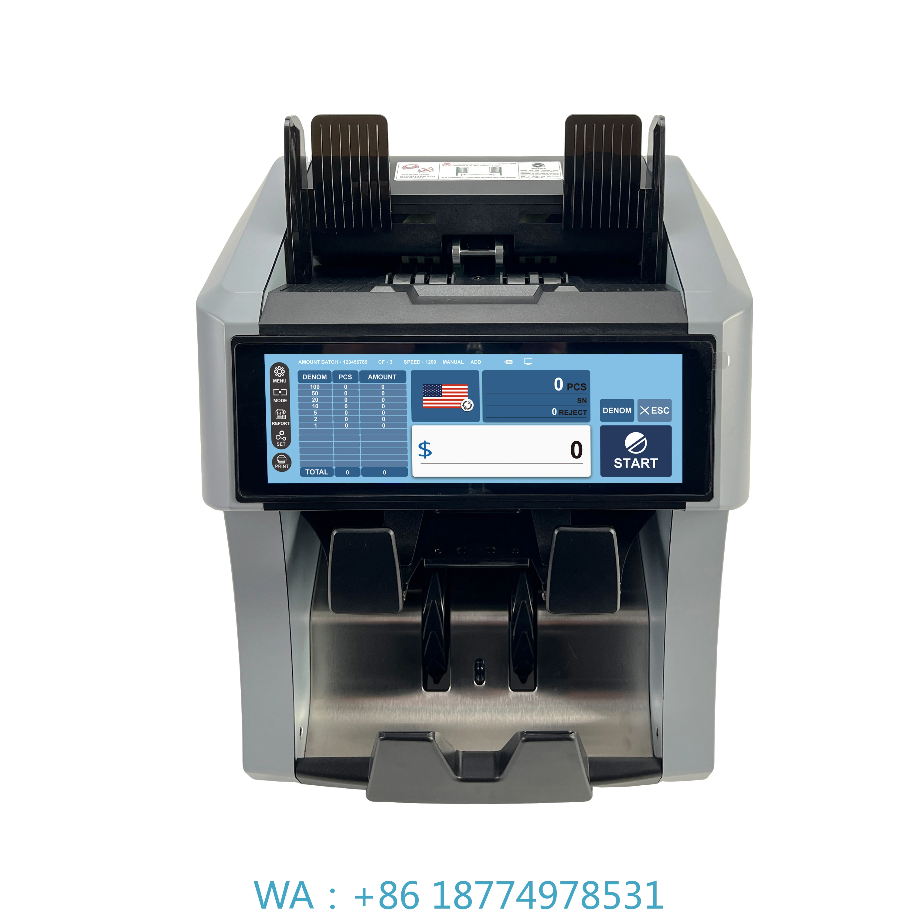 

Screen Money Detector Cash Counting Machine XD-450Q Grey Color 2025 New Dual Cis Money Counter Machine With Full Touch