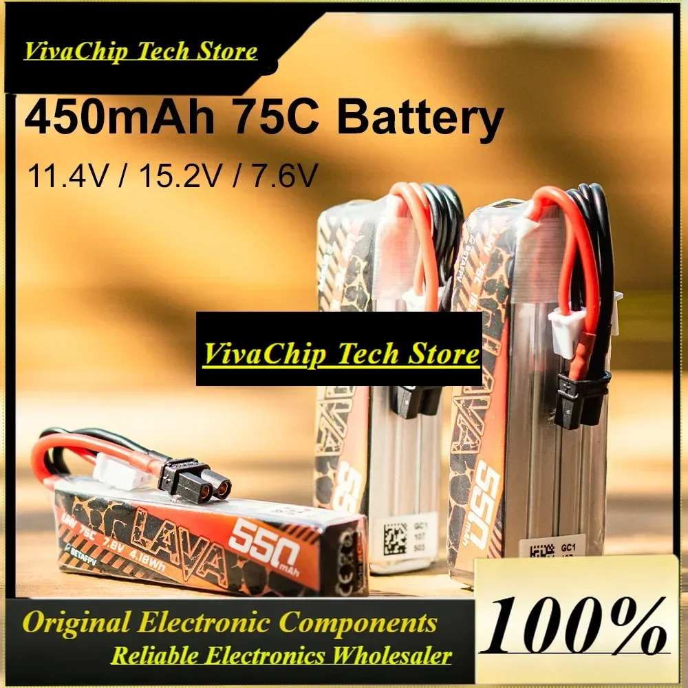 VivaCSBETAFPV LAVA 450mAh 75C Battery 2S/3S/4S (2PCS) For Pavo Pico Pavo20 NEW