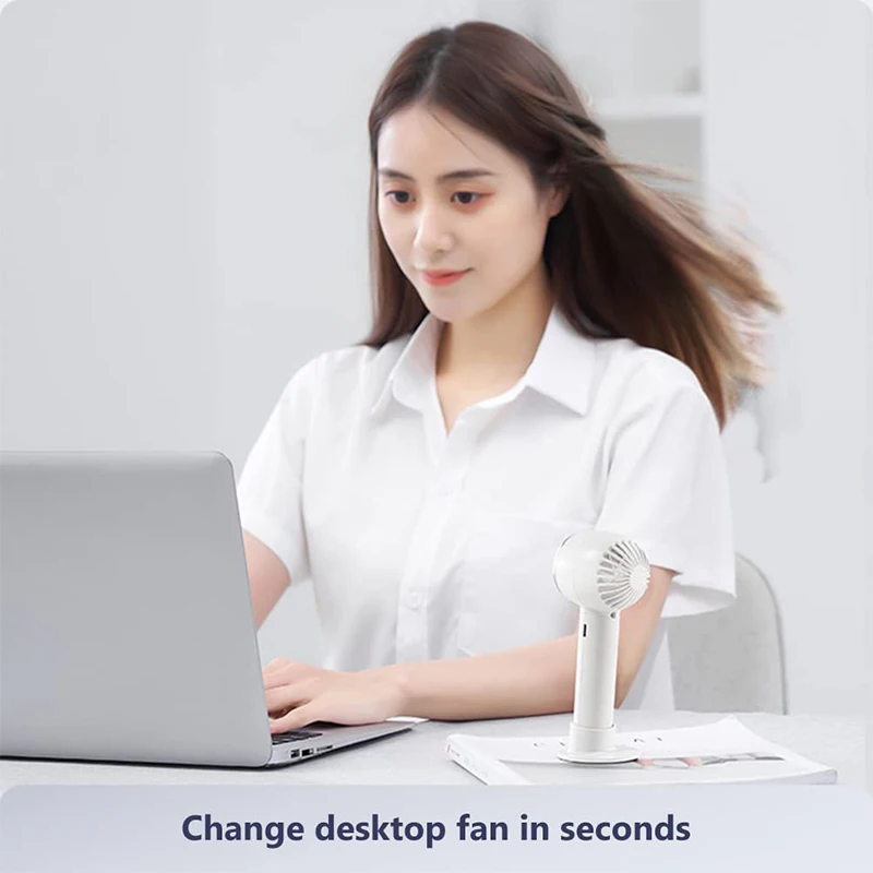 Mini Bladeless พัดลมน่ารักออกแบบ USB แบบชาร์จไฟได้3 Leves 1200MAh Mute ไม่มีใบพัดสำหรับกลางแจ้งในบ้าน Ventilador พัดลมระบายความร้อน
