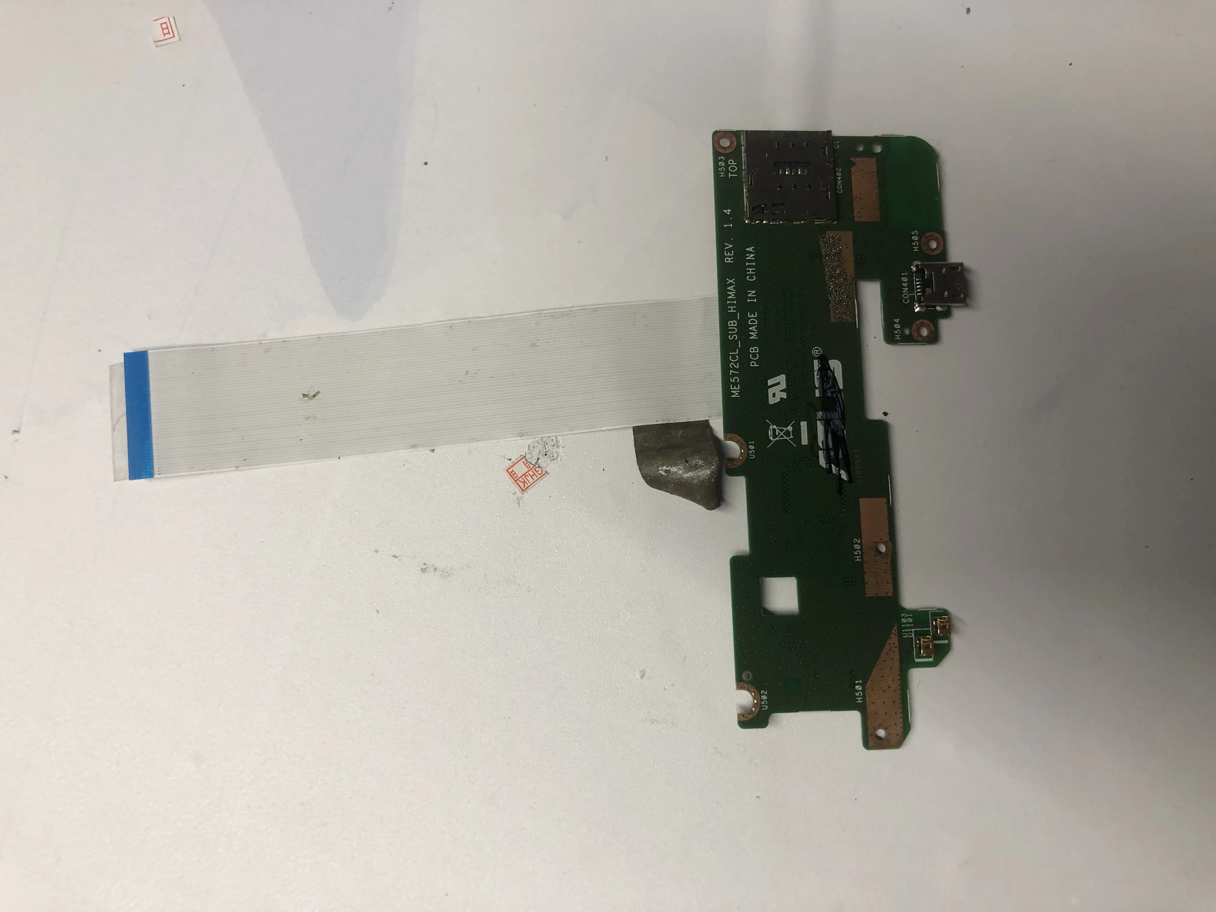 Used  FORPort-Board Memo-Pad 7-Me572cl ASUS for Louder Speaker Usb-Connector Module HIMAX HIMAX