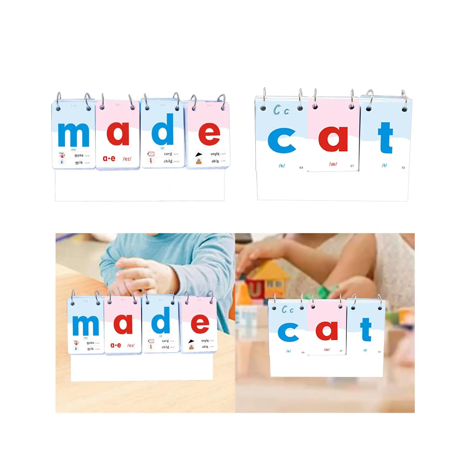 Baby Phonics Alphabet Flashcards Kindergarten Learning Activities English Phonics Card Desk Calendar for Holiday Gift Boys Girls