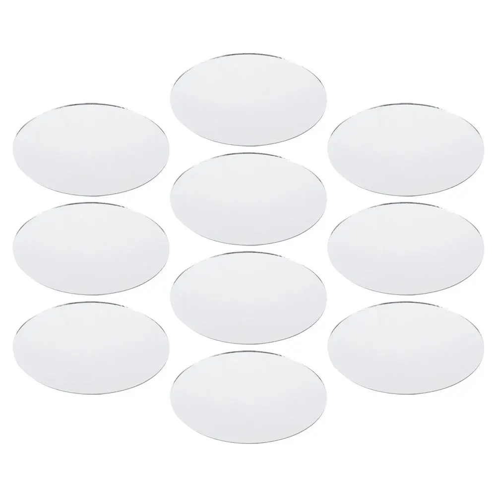 10Pcs Oval Glass Mirror Lenses Durable Lightweight for Travel Crafts Decor Small Glass Mirror Small Mirrors Craft Mirrors
