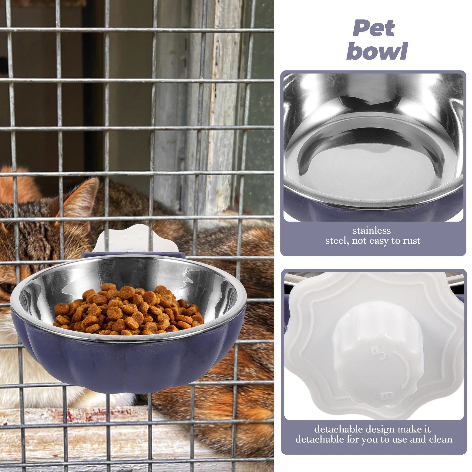 

Pumpkin Hanging Bowl Dog Feeder Stainless Steel Pet Food Water Bowls for Dogs Cats Rabbits Cage Large Small Puppy Supplies Bite
