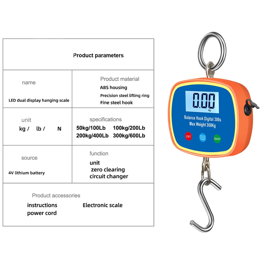 

Светодиодные крановые весы с двойным дисплеем и функциями переключения данных для строительства тары для тяжелого использования