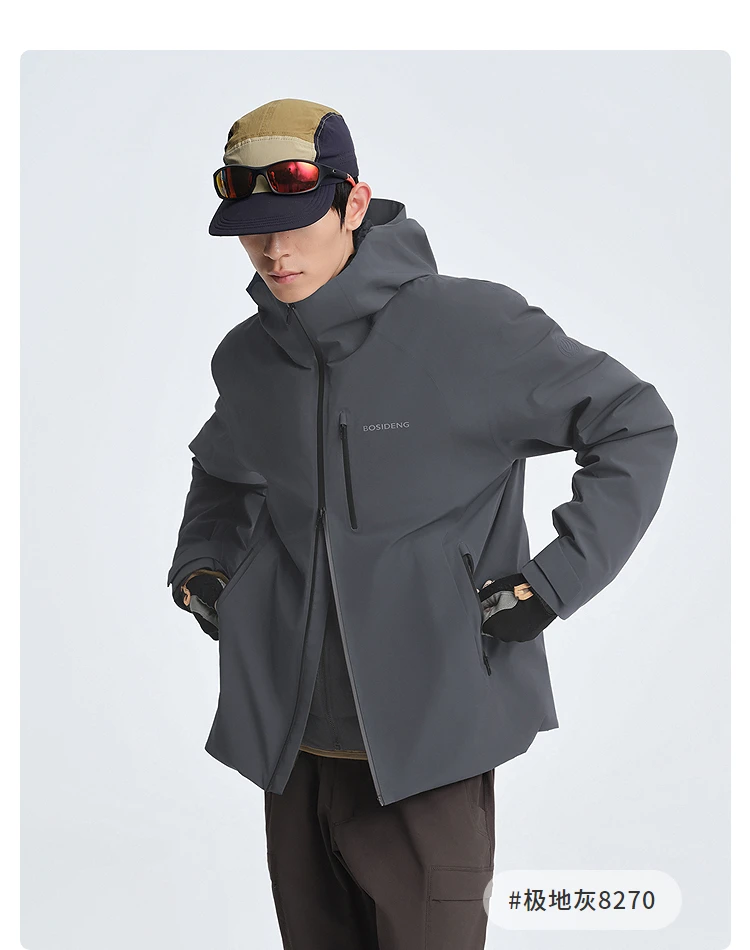 BOSIDENG 3‑In‑1 Outdoor Jacket 90 Goose Down 700+ Fill Power Detachable Liner Temperature Control Hooded Coat