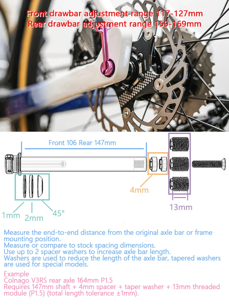 Fahrrad Universal Quick Release Barrel Welle Stangen 12MM Ultra Licht Titan Versteckte Wellen MTB Rennrad Für Disc Bremse hub Teil – Detail 5