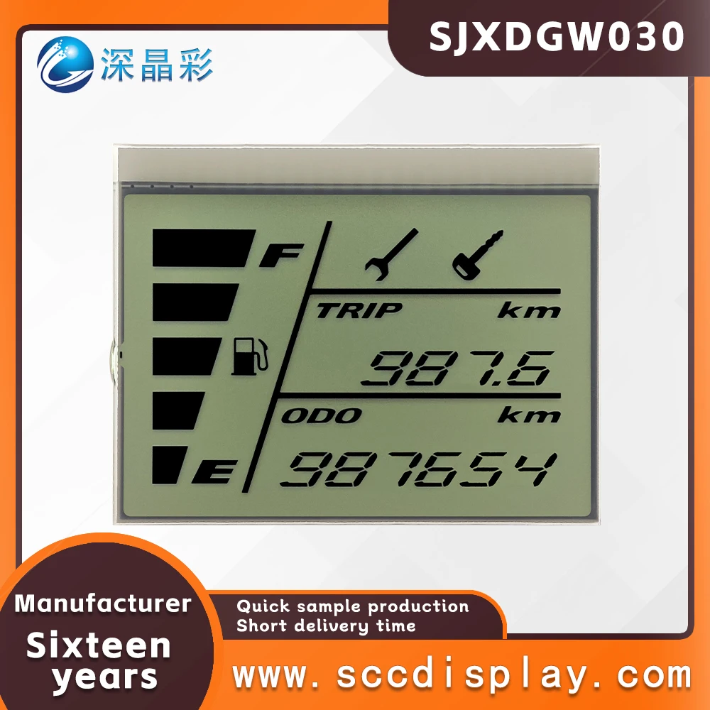 

Настраиваемый небольшой экран дисплея SJXDGW030 Высококачественная приборная панель для мотоциклов Антибликовый 7-сегментный экран