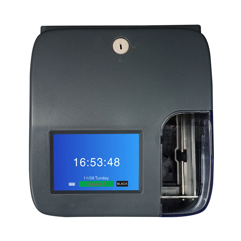 Document Stamp Time Clocks Dual Red & Black Color 5-Line Custom Printing Date Time Stamp Machine