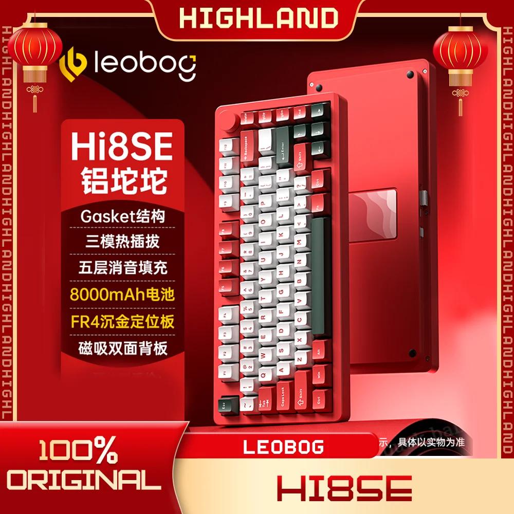 

Leobog Hi8SE Mechanical Keyboard Gasket 3 Mode Aluminium Alloy In Stock Customize Wireless Hi8 Keyboards Hot Swap Gamer Keyboard