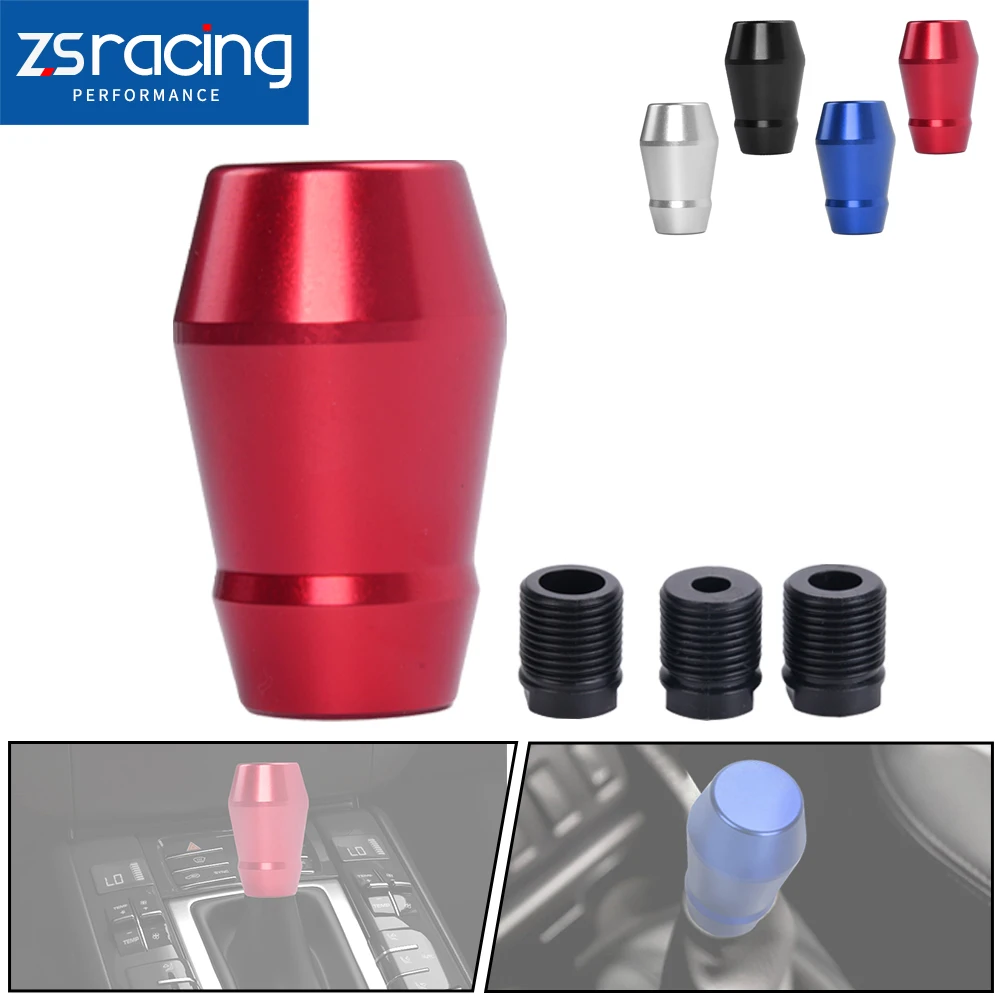 ZS Universal M8 M10 M12 Aluminum Gear Shift Knob Shifter Lever Racing Accessories With Three Adapters SFN230