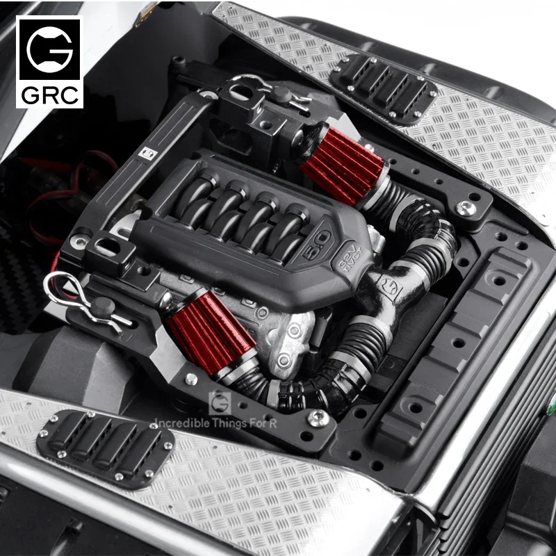 GRC Engine Cover Aluminum Bracket & Hinge & Magnet Kit  Hidden Body mount For TRX4 Defender Body Upgrade Option parts #GAX0127