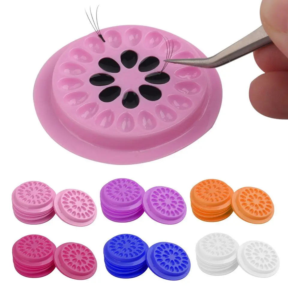Disposable Eyelash Extension Glue Holder Plastic Eyelashes Adhensive Pallet Pad Makeup Tool