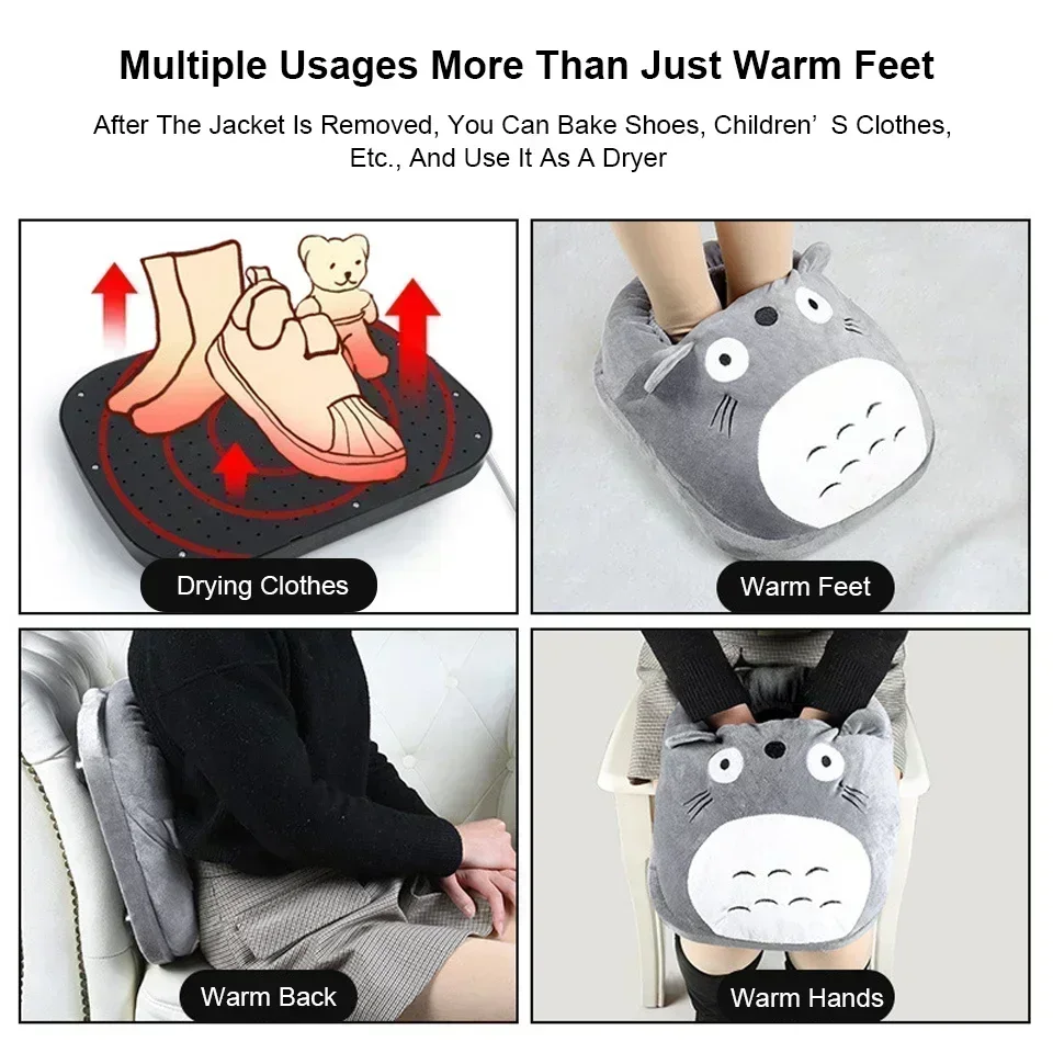 Foot Warmer 3 Modes Constant Temperature Power Saving Safe  Warm Heating Pad Rechargeable Washable Foot Warm Heating