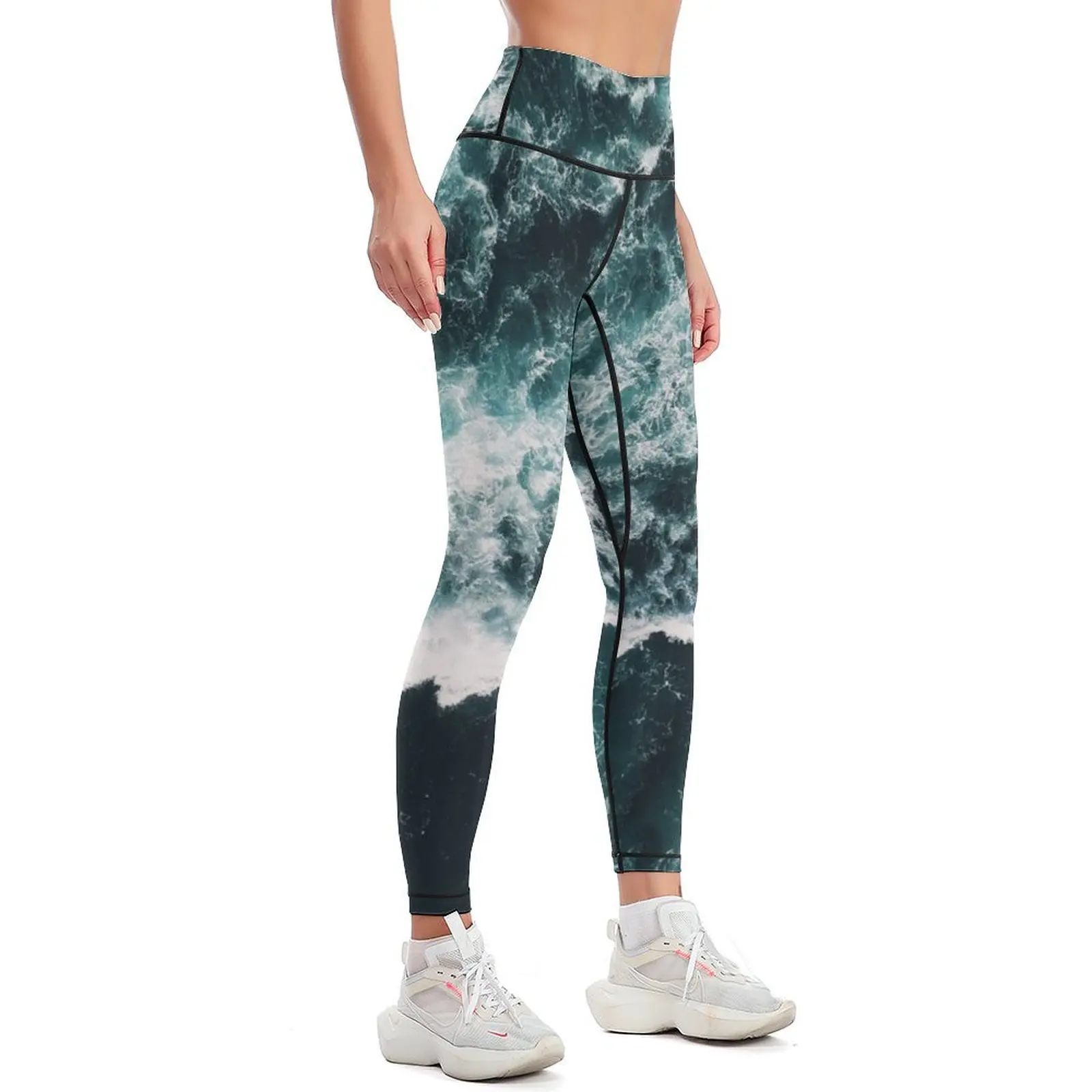 Blue Ocean Waves Leggings sports tennis for legging pants raises butt Fitness's gym clothes Fitness woman Womens Leggings