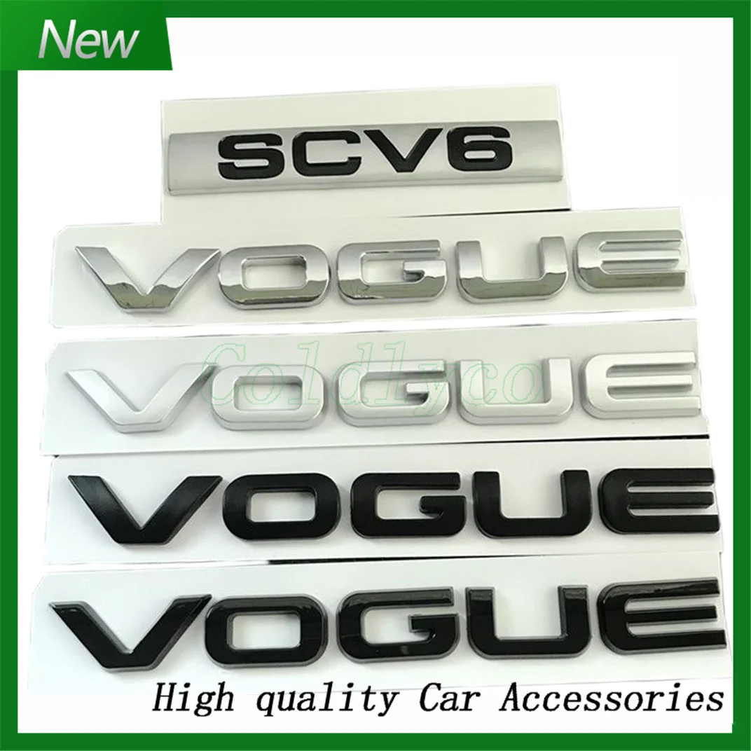 

3D lettering Car Badge Emblem Vogue 2002-2013 Car Decal for Voguese Supercharged TDV8 V8 accessories