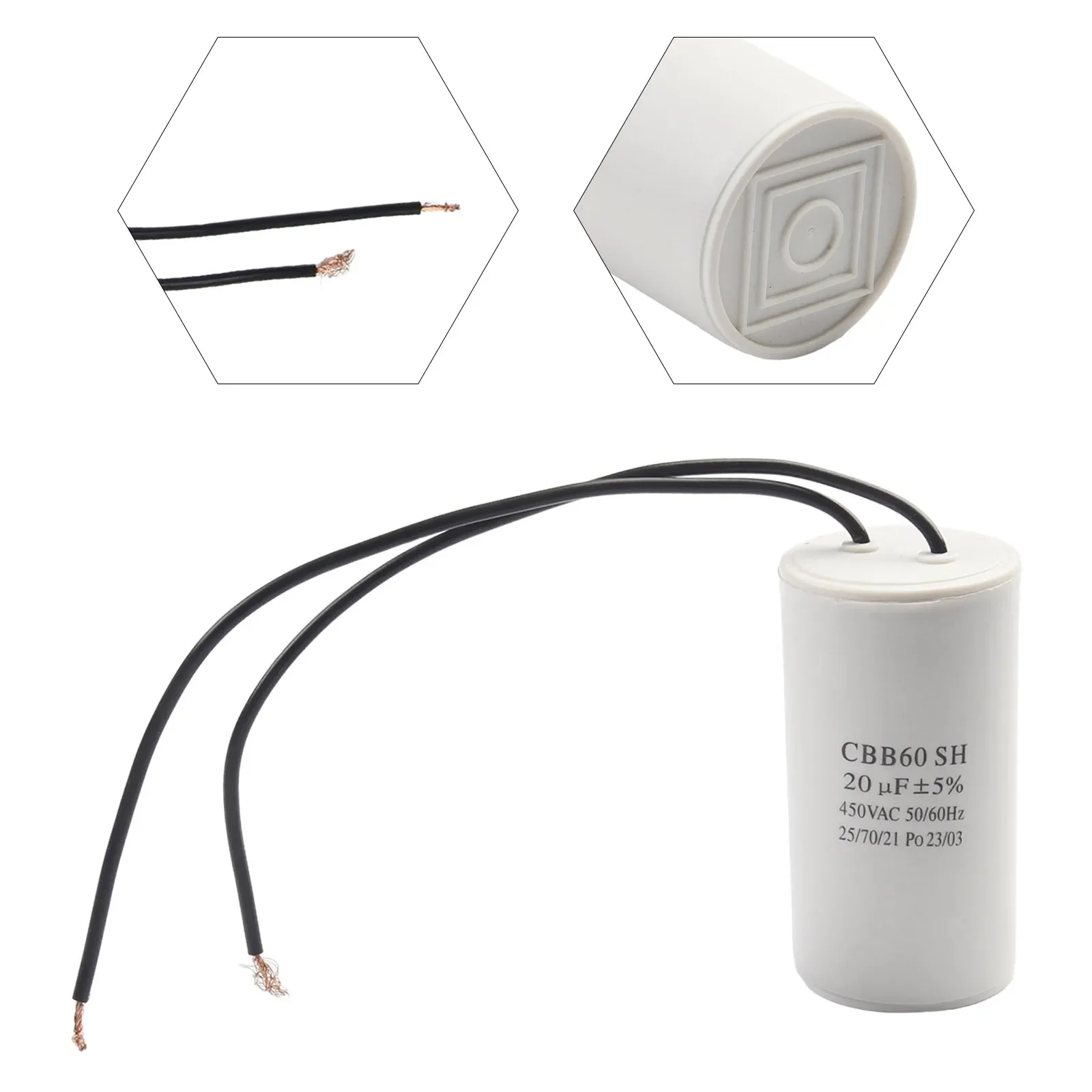 Enhance Motor Efficiency with CBB60 Run Capacitor 450V AC 20uf Reliable Insulation and Strong Overload Ability