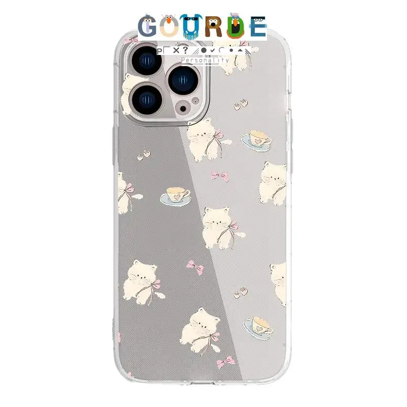 

Gourde Cute Cat Cartoon patterns Phone Case for Iphone 16 15 14 12 13 11 Pro Max IP 7 8 Plus Iphon X XS XR Xs Max