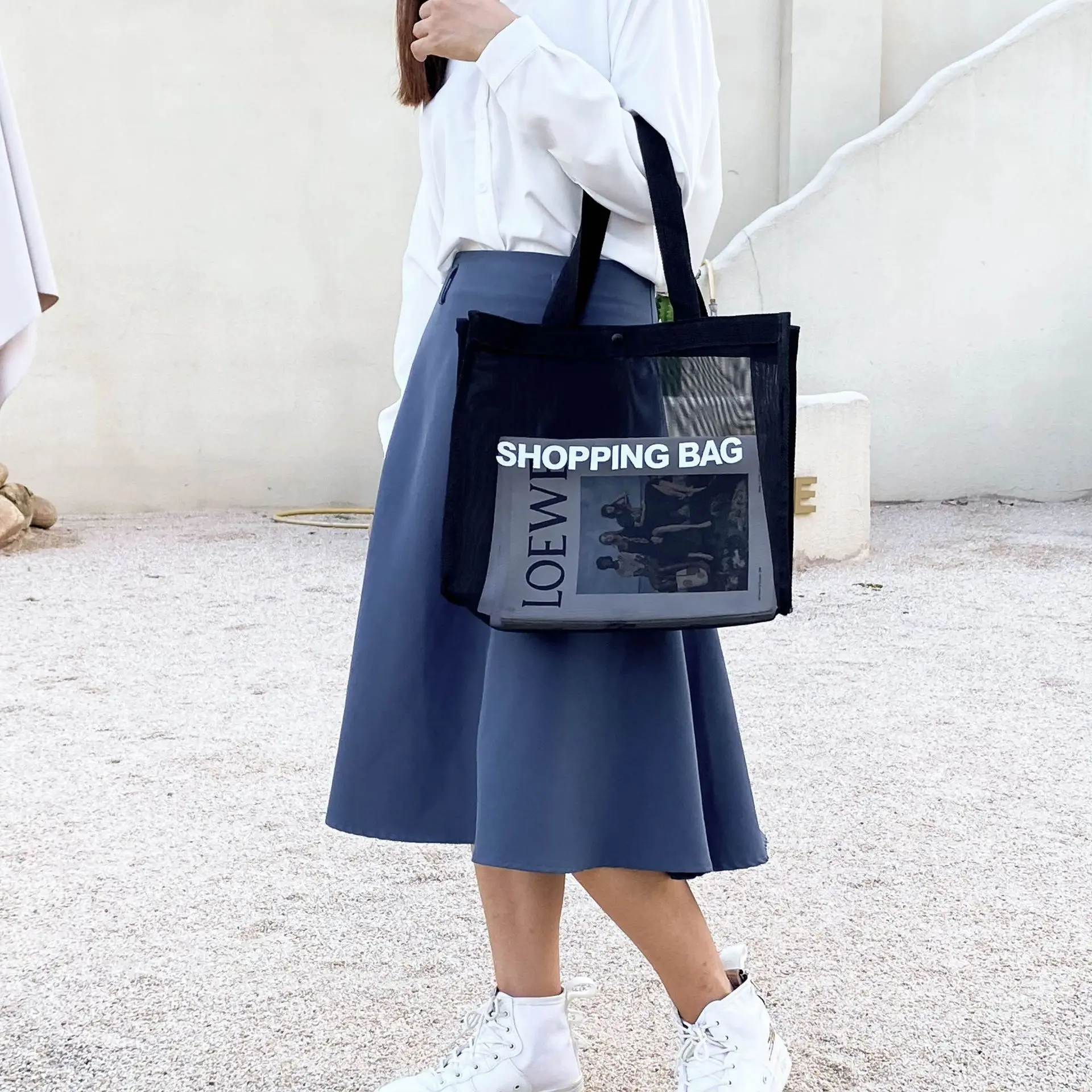 Sac en maille, sac fourre-tout en maille, sac de courses, sac utilitaire, sac utilitaire pour l'école/voyage/sport, sac de rangement, sac à bandoulière, sac de sport en maille