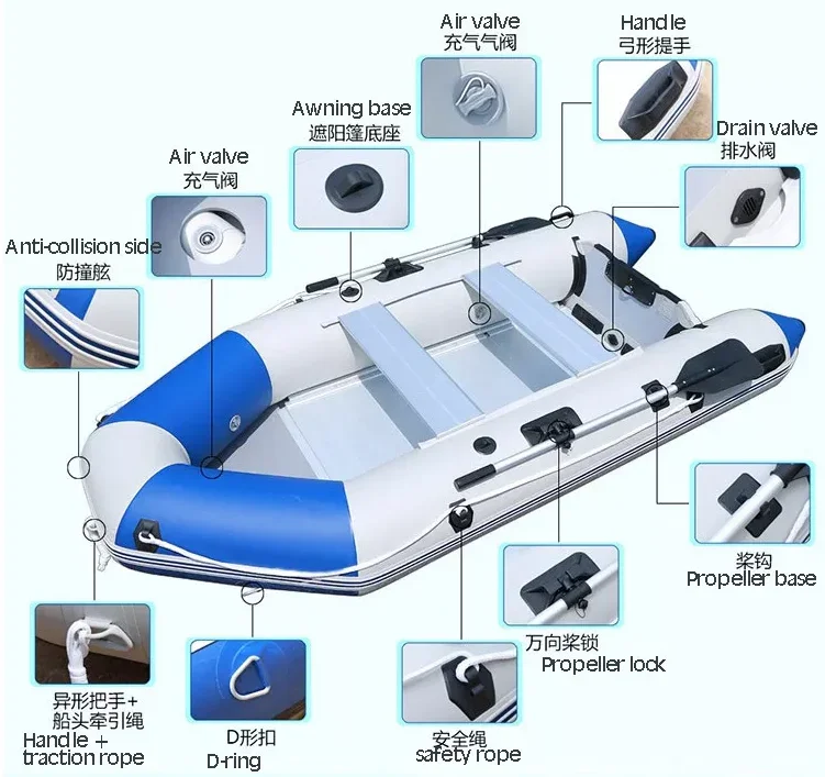 2026 OEM Different Size Colorful Wholesale Price Inflatable Fishing Boat Inflatable Rowing Boats for Sale