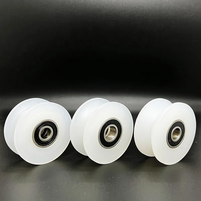 2pcs Nylon Polypropylene Pulley U/V/H Type Silent Bearing Roller Sliding Door Directional Pulley Cabinet Door Track Wheel