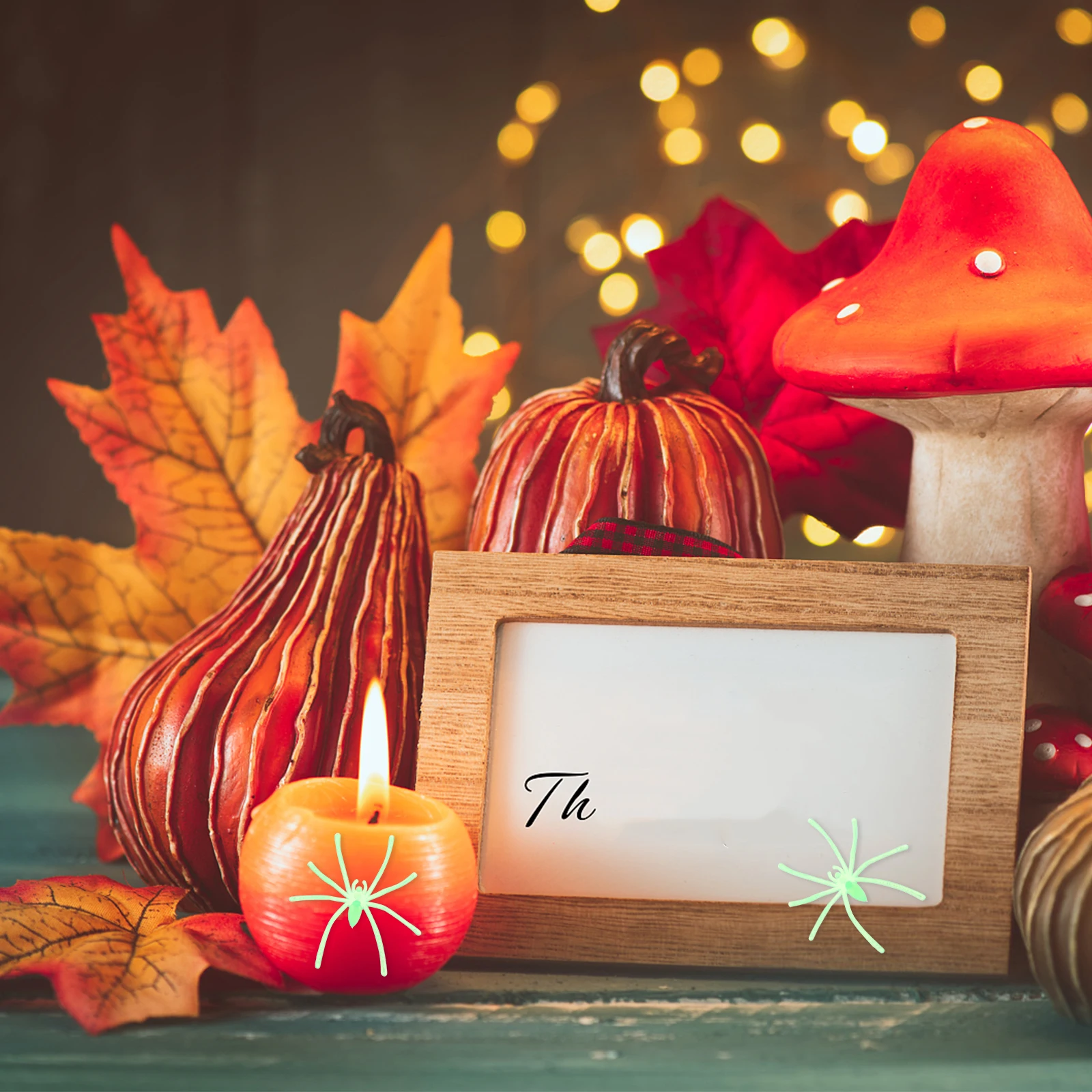 

50pcs Night Luminous Spiders Halloween Decorations Realistic Fake Spider Props Glow In The Dark Party Decoration Scary Spider