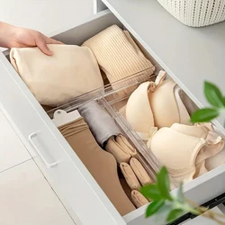 1PC Drawer Divider Free Combination Tableware Cosmetics Drawer Divider Transparent Plastic Storage Division Finishing