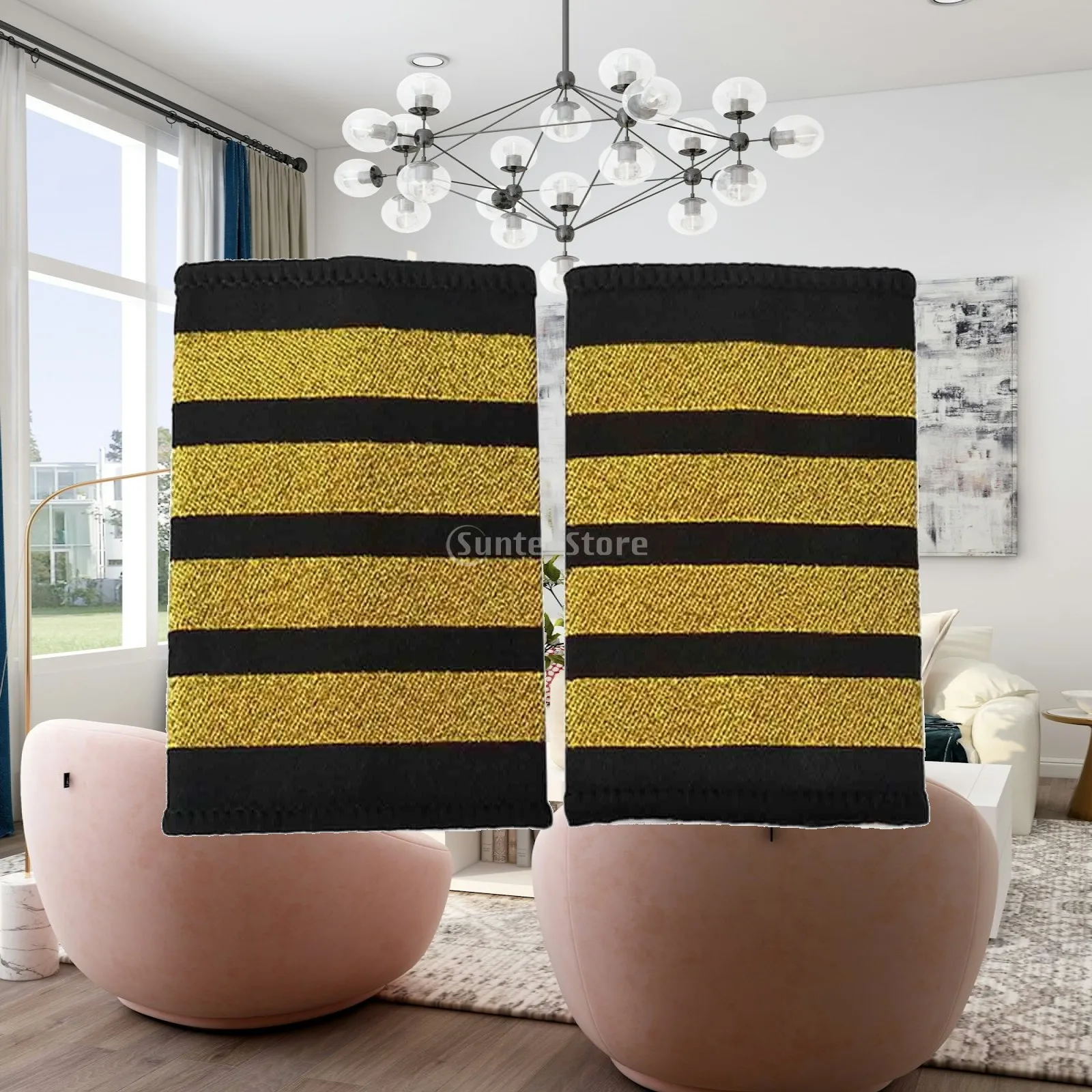 Airline Epaulets Uniform Brooches Costume Accessory Officer Shoulder Boards for Festival Role Play Cosplay Halloween Party