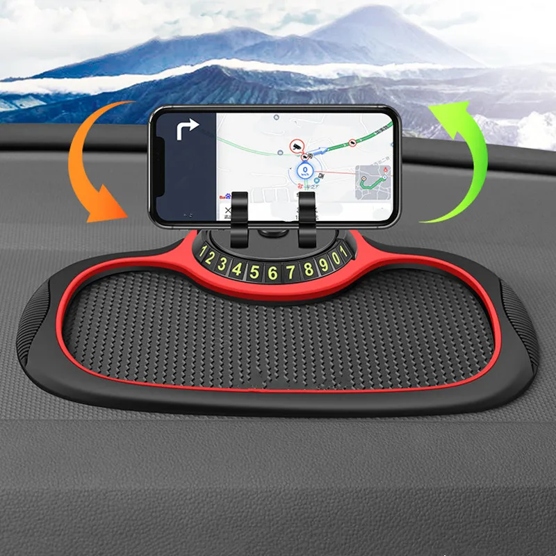 Multi-Functional Car Anti-Slip Mat Phone Mount, 360°rotating swan bracket.Silicone Dashboard Car Pad Mat ,Bracket Anti-Slip Mat